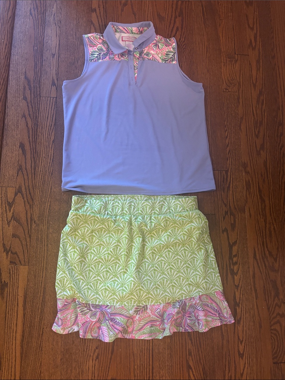 Stella Parker Lavender Sleeveless Golf/Pickleball/ Tennis Polo w Matching Skirt